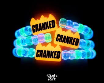 Cranked HOT Inspired Kandi Charms - Multiple Colors + Glow In the Dark Options - Rave Kandi for EDM Festivals, EDM Concerts