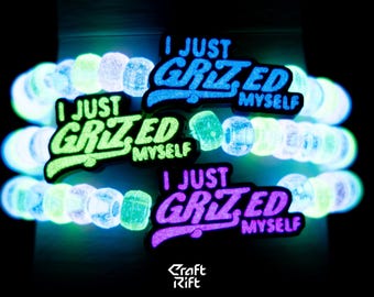 I just Grized Myself Kandi Charms - Multiple Colors + Glow In the Dark Options - Rave Kandi for EDM Festivals, EDM Concerts