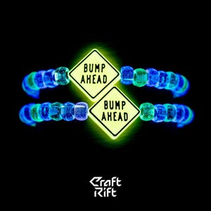Bump Ahead Glow in the Dark Kandi Charms - Rave Kandi for EDM Festivals, EDM Concerts