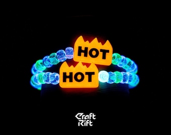 HOT Sticker Glow in the Dark Kandi Charms - Rave Kandi for EDM Festivals, EDM Concerts