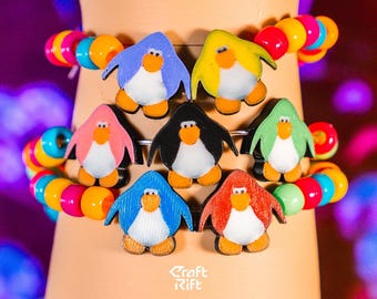 Club Penguin Inspired Kandi Charms - Multiple Colors - Rave Kandi for EDM Festivals, EDM Concerts