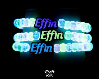 Effin Inspired Kandi Charms - Multiple Colors + Glow In the Dark Options - Rave Kandi for EDM Festivals, EDM Concerts