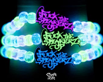 F*ck the speakerz up ISOxo Inspired Kandi Charms - Multiple Colors + Glow In the Dark Options - Rave Kandi for EDM Festivals, EDM Concerts