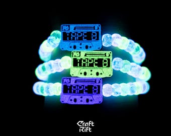 Tape B Inspired Kandi Charms - Multiple Colors + Glow In the Dark Options - Rave Kandi for EDM Festivals, EDM Concerts