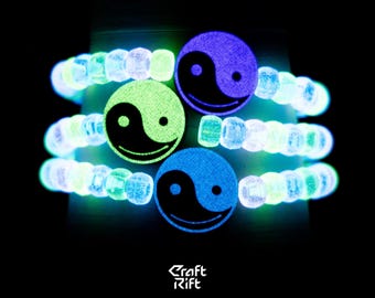 Griz Ying Yang Inspired Kandi Charms - Multiple Colors + Glow In the Dark Options - Rave Kandi for EDM Festivals, EDM Concerts