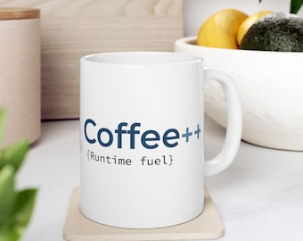 C++ Coffee Mug | Programmer Gift, Runtime Fuel