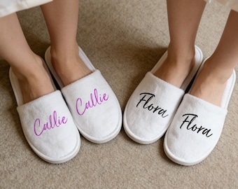Pantuflas personalizadas para hotel y spa / Pantuflas para novios / Regalo para la fiesta nupcial / Regalo para damas de honor / Obsequio de bienvenida para bodas / Artículos para cumpleaños y quinceañeras