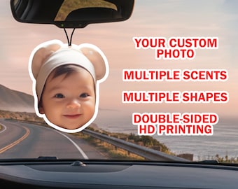 Custom Photo Car Air Freshener, Custom Face Freshener, Wholesale Funny Car Accessories, Gift for Her/His, Personalized Couple Gift