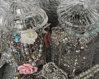 Schmuck Überraschungsglas, silberfarbene Blind Box, Mixed Fashion Jewelry Surprise
