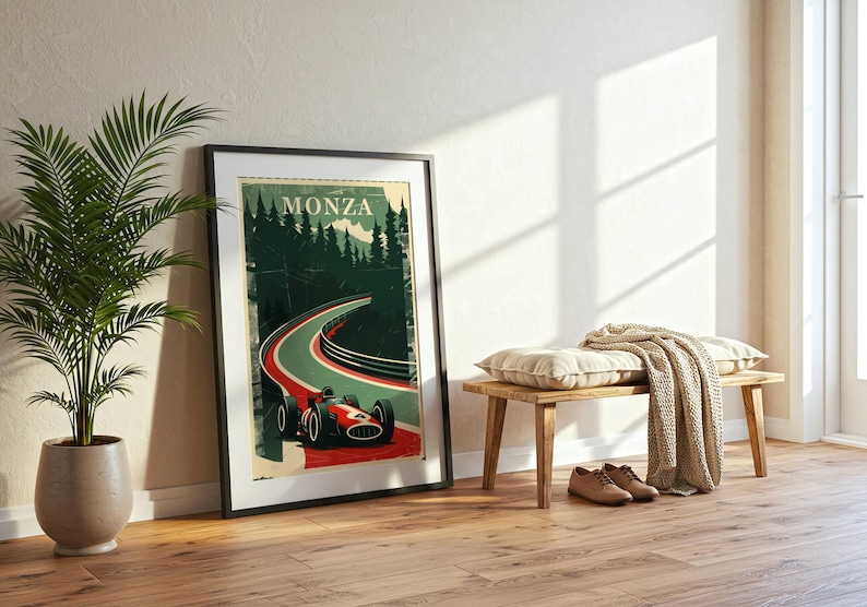 F1 Monza Stamp Poster, F1 Wall Art, Formula One Track Print, Italian ...