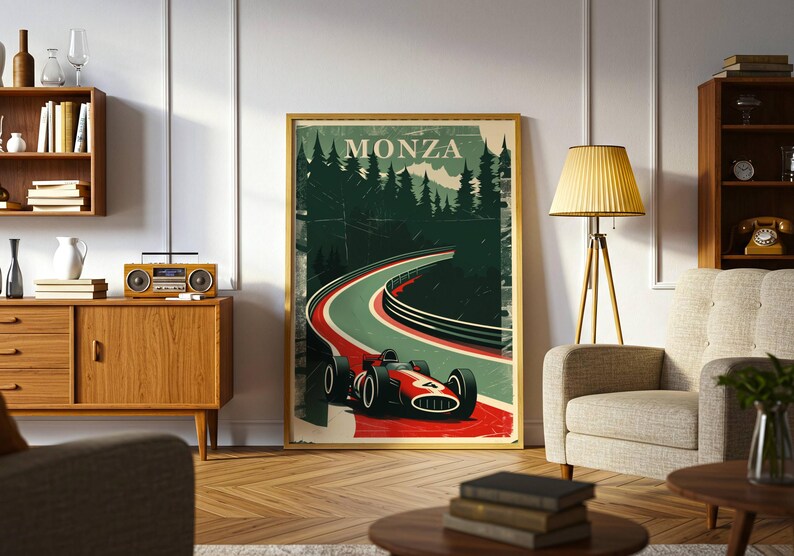 F1 Monza Stamp Poster, F1 Wall Art, Formula One Track Print, Italian ...