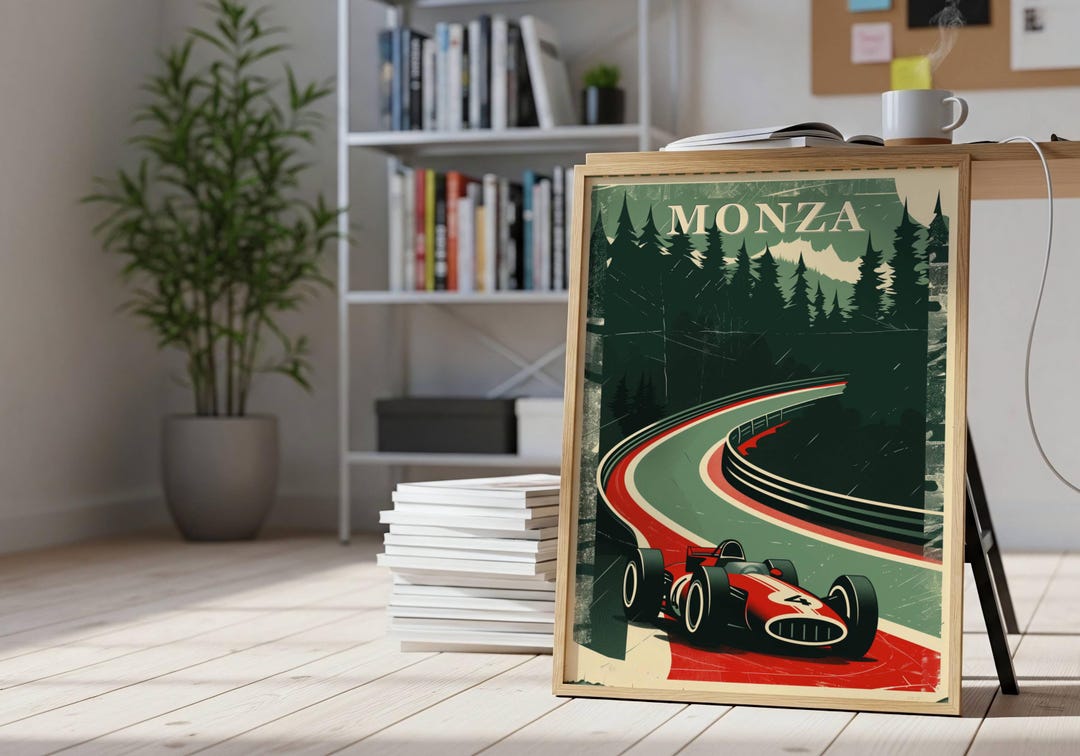 F1 Monza Stamp Poster, F1 Wall Art, Formula One Track Print, Italian ...