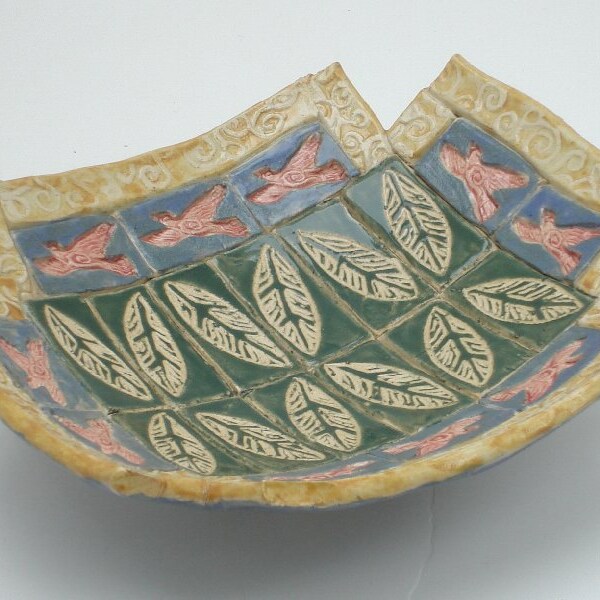 hand built ceramic pottery dish