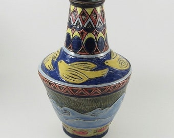 Ceramics and Pottery Vase - Ceramic Vase - Ceramic Art Vase - Bird Vase -Hand Built Pottery