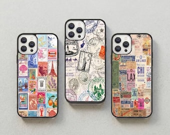 Travel Collection Shockproof Case for Apple iPhone 17 16 15 14 13 12 11 XR X 8 7 Samsung Spiral patternGalaxy S 25 24 23 22 21 20 Ultra Plus