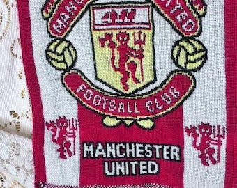 Vintage MUFC woven scarf with fringe