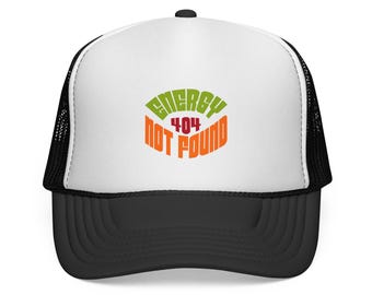 Czapka typu trucker, retro, z siateczki z grafiką „Błąd 404 nie został znaleziony”