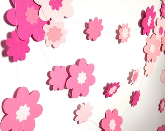 flower floral garland in shades of pink wedding birthday party baby shower