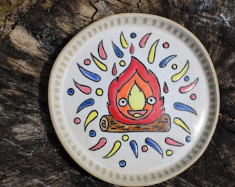 Sarcastic Fire Demon Calcifer Trinket Dish – Hand Crafted & Hand Painted