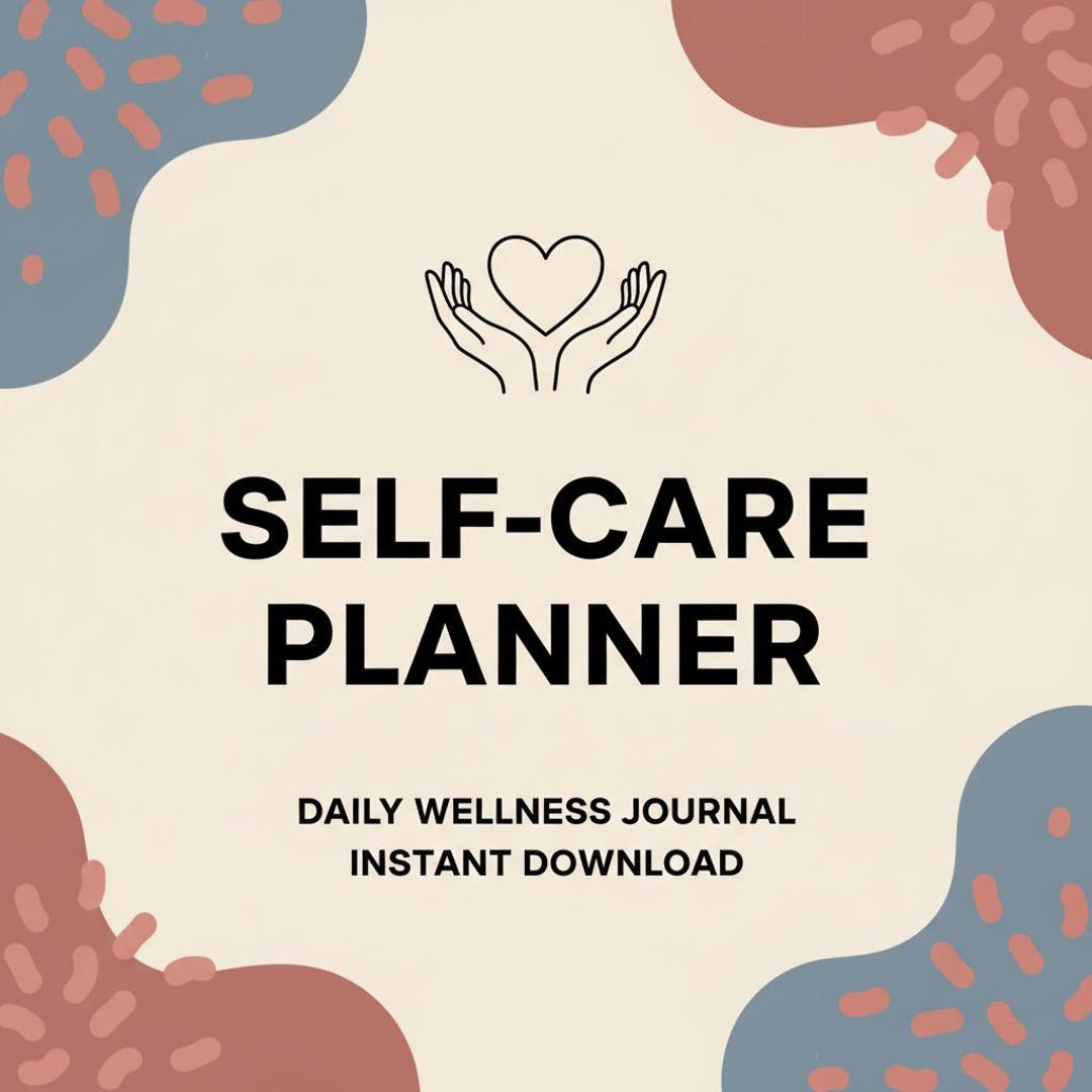 Minimalist Self Care Planner Printable | Abstract Daily Wellness ...