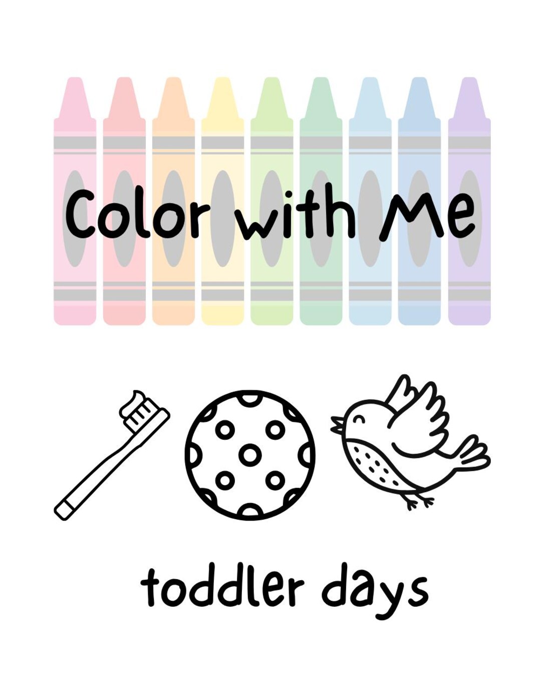 Toddler Daily Routine Coloring Pages, Color With Me Book (PDF Download ...