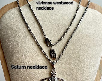 Vivienne Westwood Pave Crystal Saturn Orb Necklace, Sterling Silver Pendant