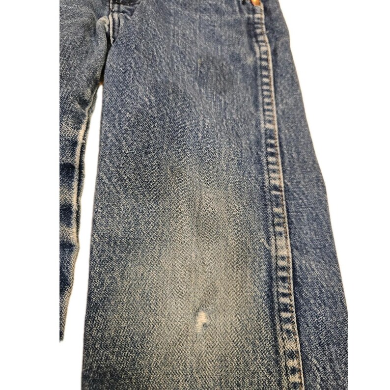 Wrangler Boys Blue Jeans Size 4 Regular Adjustable Waist Denim Broke In image 2
