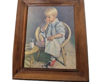 Grafika artystyczna „Dziewczyna w stylu vintage” – Gretchen – autorstwa Jamesa Ingwersona, 11" X 10" B. P. Co.