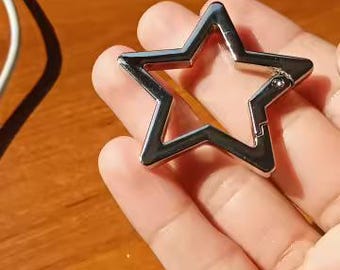 Y2K Star Carabiner Keychain: Metal Clip Clasp, Punk Accessories