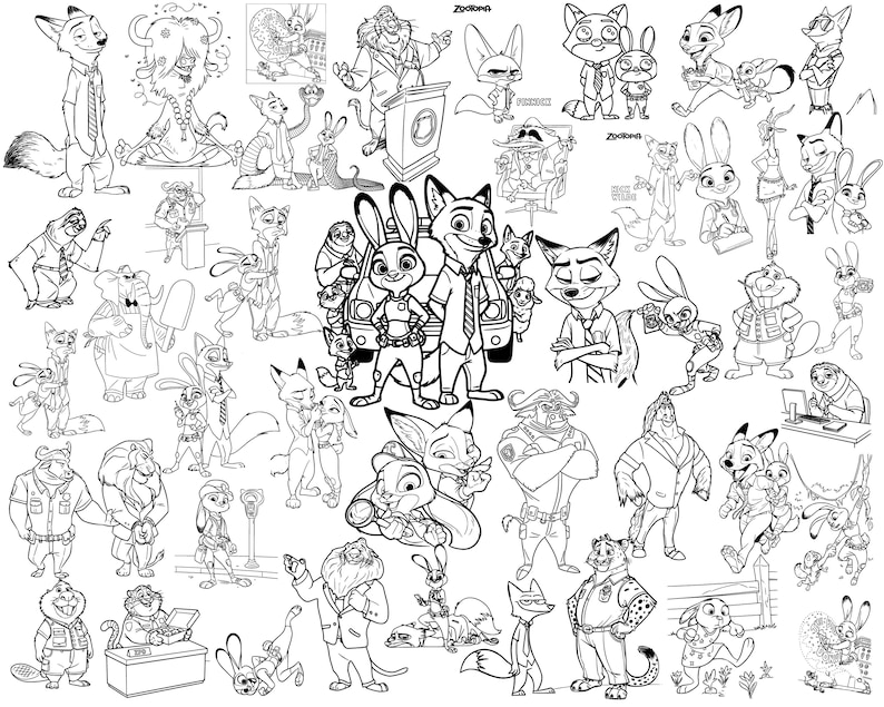 Zootopia SVG Bundle | 43 Files – Judy Hopps, Nick Wilde & Friends PNG ...