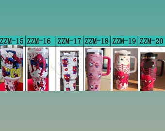 Stanley Style Spider-man Super Hero Cartoon Valentine’s day Gift Red Pink Partner Love Anniversary Birthday Double Tumbler Cup Mug 40oz