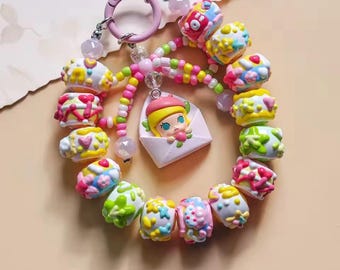 Fashion Handmade Crying Angel Baby Sonny Keychain Phone Lanyard Beaded Love Letter Gift Accessory Pendant Y2k Backpack Charm Jewelry