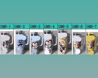 Stanley Style Demon Slayer Anime Cartoon Valentine’s day Gift Red Pink Partner Love Anniversary Birthday Double Tumbler Cup Mug 40oz