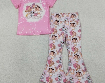Toddler Children Huntrix Kpop K Pop Pink Two Piece Outfit Demon Hunter Teen Idol Stray Kids BTS Tv Series Show Huntrix