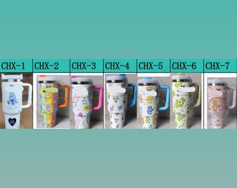 Stanley Style Care Bears Cartoon Valentine’s day Gift Red Pink Partner Love Anniversary Birthday Double Tumbler Cup Mug 40oz