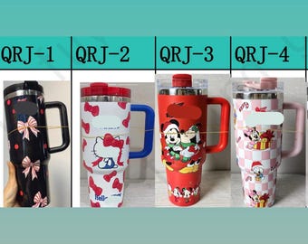 Stanley Style Disney Minnie Love Cartoon Valentine’s day Gift Red Pink Partner Love Anniversary Birthday Double Tumbler Cup Mug 40oz