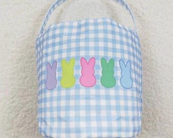 Kids Toddler Children Easter Basket Bunny Rabbit 2026 Egg Hunt Basket Bag Holder Gift Handbag Tote Candy Stuffer Storage Container