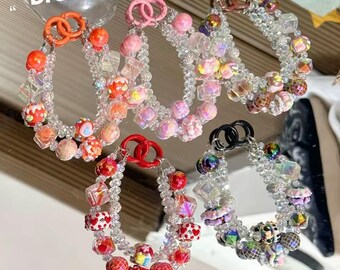 Fashion Handmade Crying Angel Baby Sonny Keychain Phone Lanyard Beaded Love Letter Gift Accessory Pendant Y2k Backpack Charm Jewelry