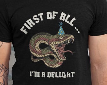Funny Screaming Snake Party Hat Tee – Reptile Lover Gift