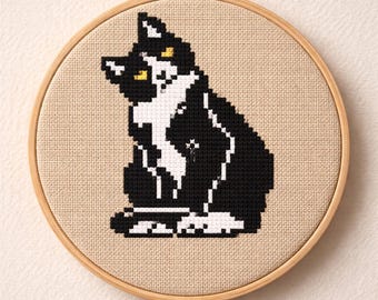 Borduurpakket smoking kat – beginnersvriendelijke doe-het-zelfkit kattenliefhebber