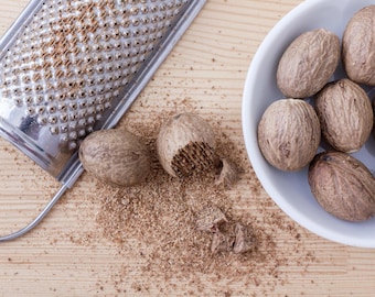 100 g de nuez moscada pura de Ceilán (Myristica fragrans), nueces enteras, secadas naturalmente