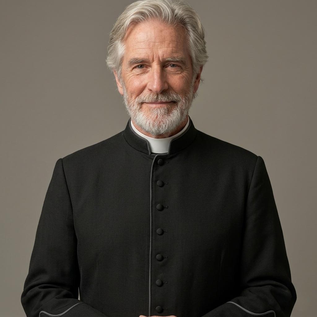 Men’s Black Roman Cassock Robe | Clergy Vestment in Wool Blend ...