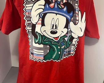 Rare Vintage JERRY LEIGH Mickey Mouse Unlimited Single Stitch T Shirt 90s 2xL *4 small spots on the front