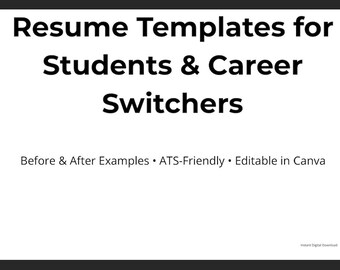 Plantillas de CV para estudiantes y profesionales que cambian de carrera, compatibles con ATS, CV de Canva, ejemplos de antes y después.