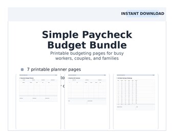 Paquete de presupuesto sencillo para trabajadores ocupados / Planificador de presupuesto imprimible / Registro de facturas / Registro de pago de deudas / Registro de gastos semanales