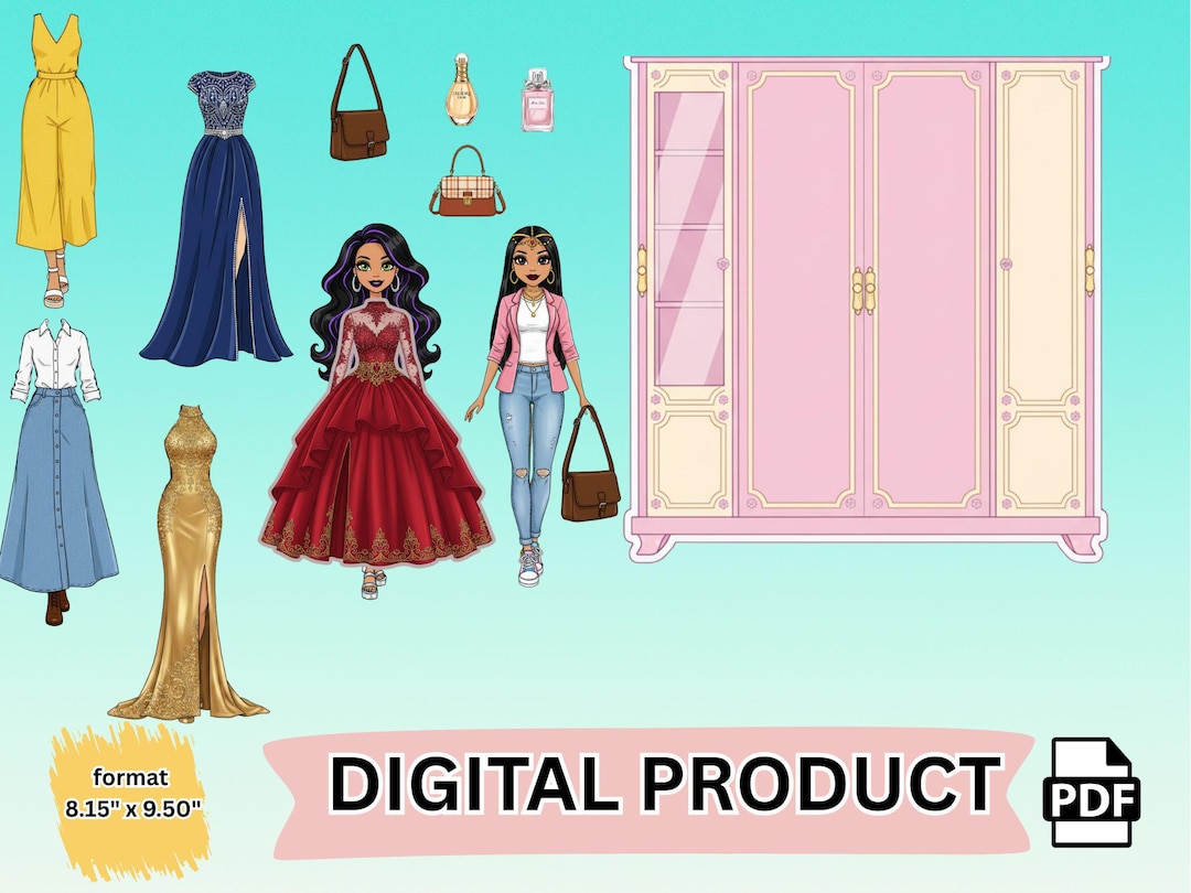 Printable Quiet Book Fashion Paper Dollhouse | DIY Wardrobe & Dress up ...