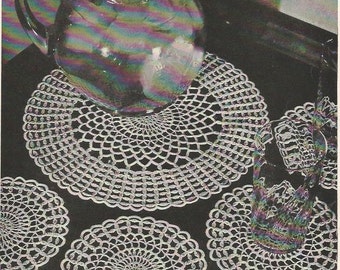 Crochet Pattern, Crochet Doily Pattern, Crochet Coasters Pattern, Instant Download, Downloadable Patterns vintage pattern