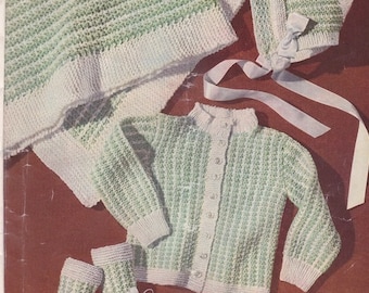 Knitting Pattern Knit Baby Blanket Pattern, Knit Sweater Pattern, Knit Mitten Pattern, Knit Bootie Pattern Instant Download
