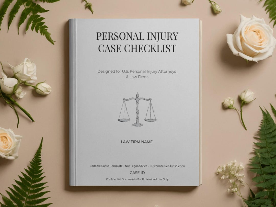 Personal Injury Case Checklist Template | Attorney Legal Form (canva ...