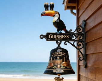 Timbre de metal pulido vintage – Timbre de pared con forma de animal, decoración rústica para la entrada del jardín, decoración colorida de hierro fundido para el jardín y el hogar.